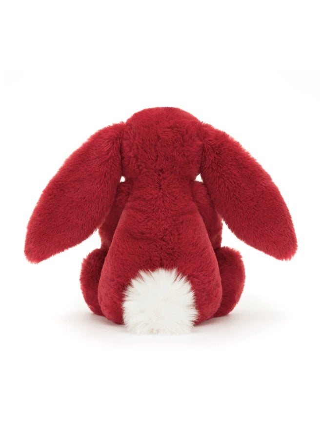 Jellycat Bashful Luxe Bunny Scarlett Plush Soft Toy 31cm Luxury Stuffed Animal Red Bunny Gift for Kids Babies Collectible Teddy - Image 4